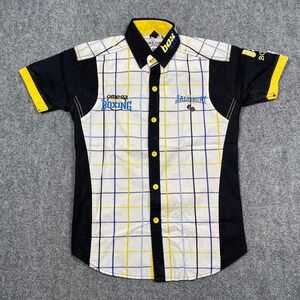 Kids Grease Jeans Boxing‎ Graphic Short Sleeve Button Up Shirt Size 10